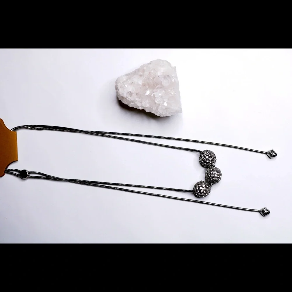 Chico’s Convertible Silvertone Fireball Necklace - Picture 2 of 11